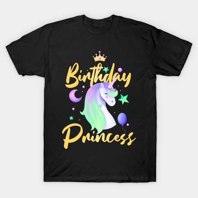 Unicorn Birthday Princess Party Outfit T-Shirt by technopirate